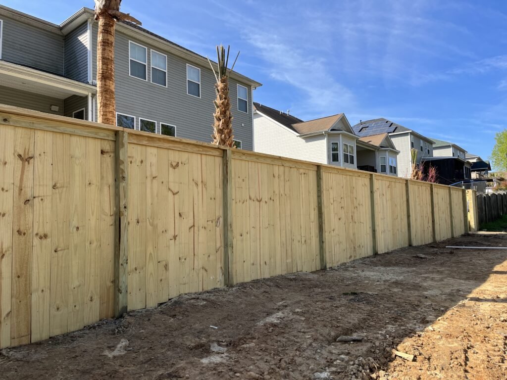 image showing wood privacy cap and trim fence in flowery branch