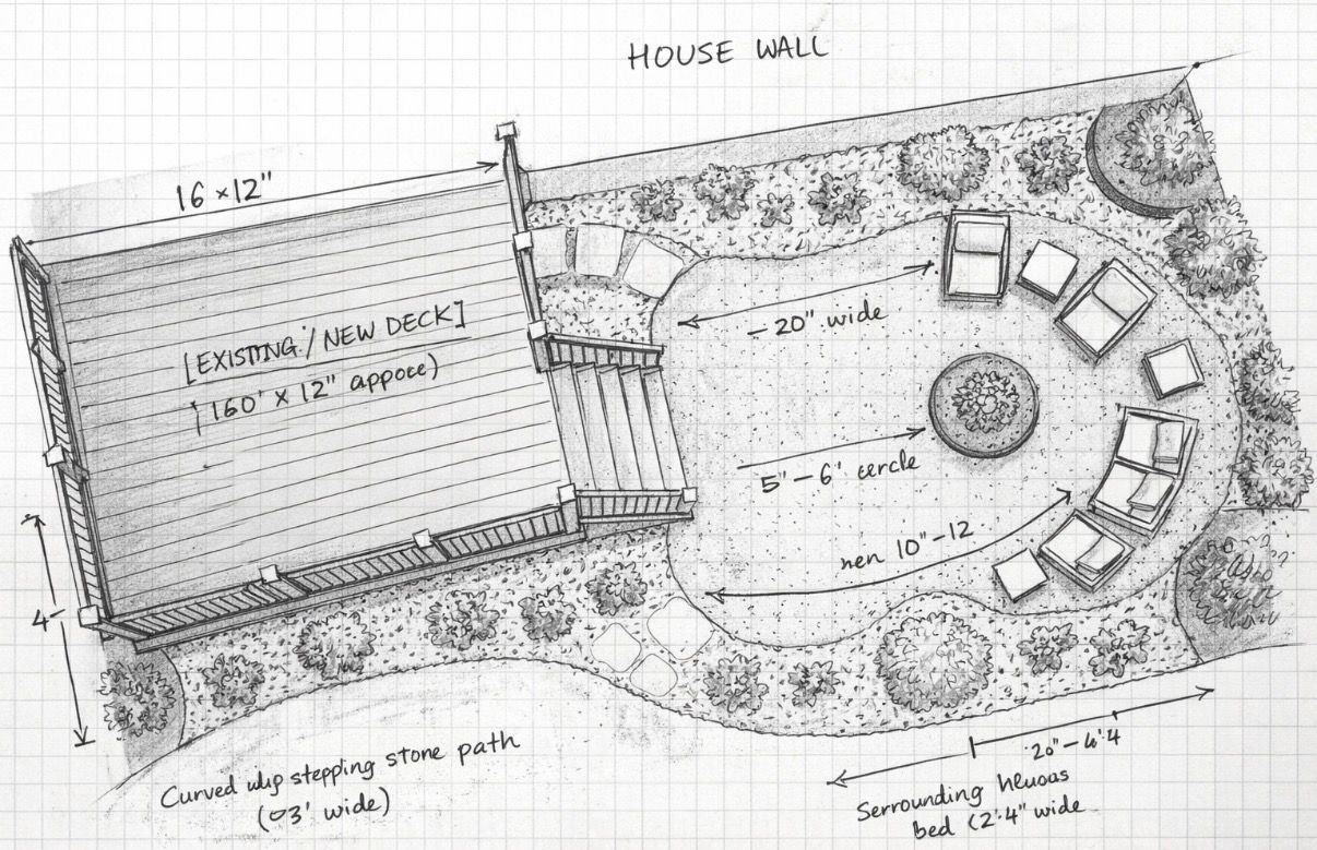 Image showing the firsst step process of design for deck and concrete project in Braselton