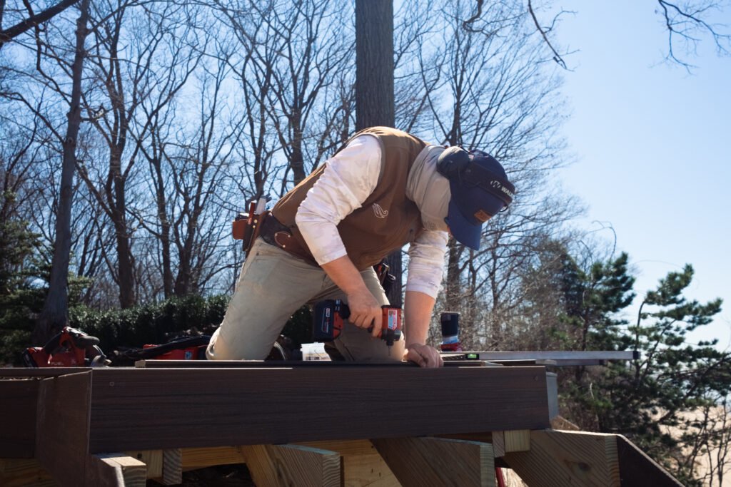 image showing fence pros of north ga llc building a deck in Buford, GA