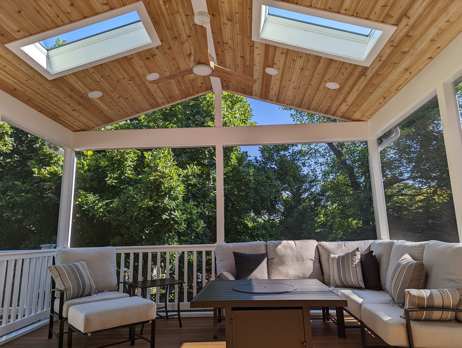 image showing custom wood patio roof build in Braselton, GA