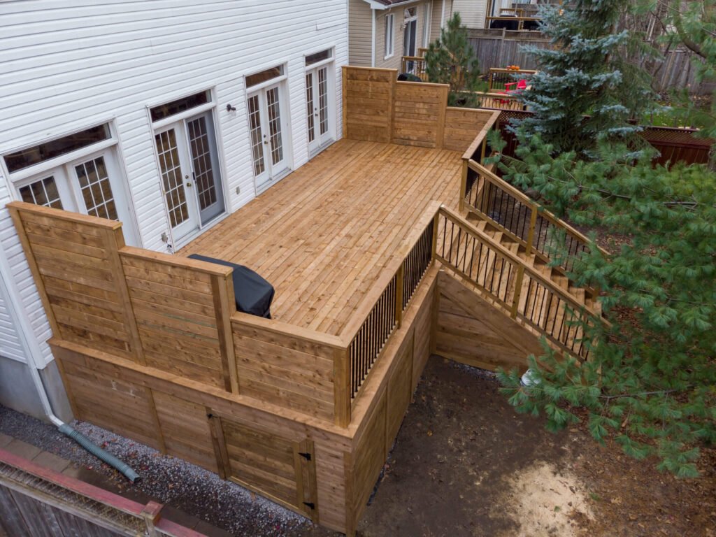 large custom deck with privacy in Buford Georgia